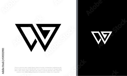 Initials W logo design. Initial Letter Logo. Innovative high tech logo template. 