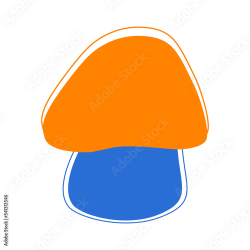 illustration of a mushroom, stickers, vector 