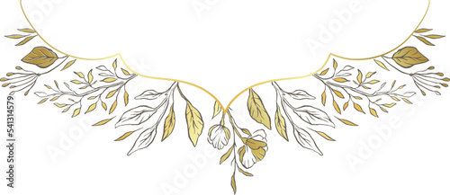 Floral divider frame wedding gold live nature beauty flowers 