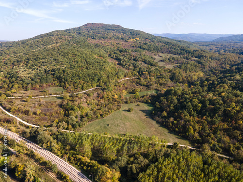 Aerial Autumn view of Iskar river, Bulgaria