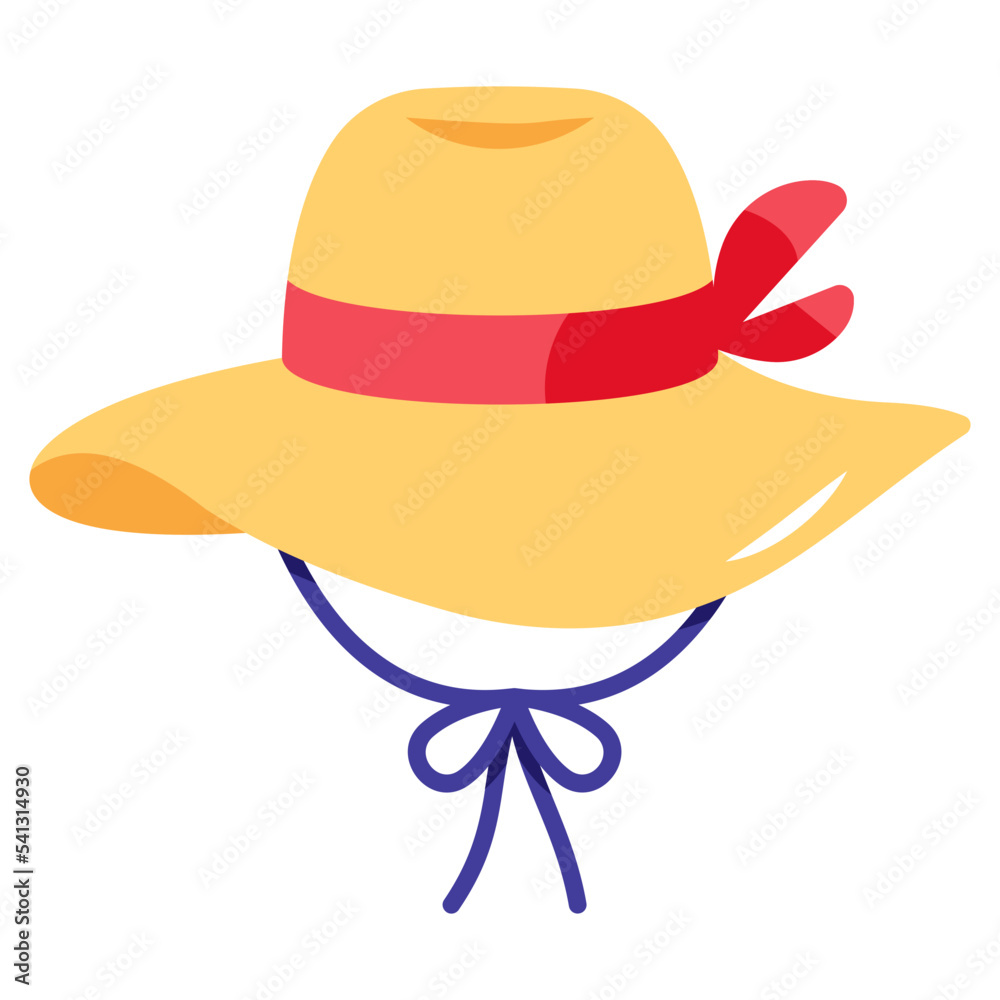 A well-crafted flat icon of beach hat A well-crafted flat icon of beach hat