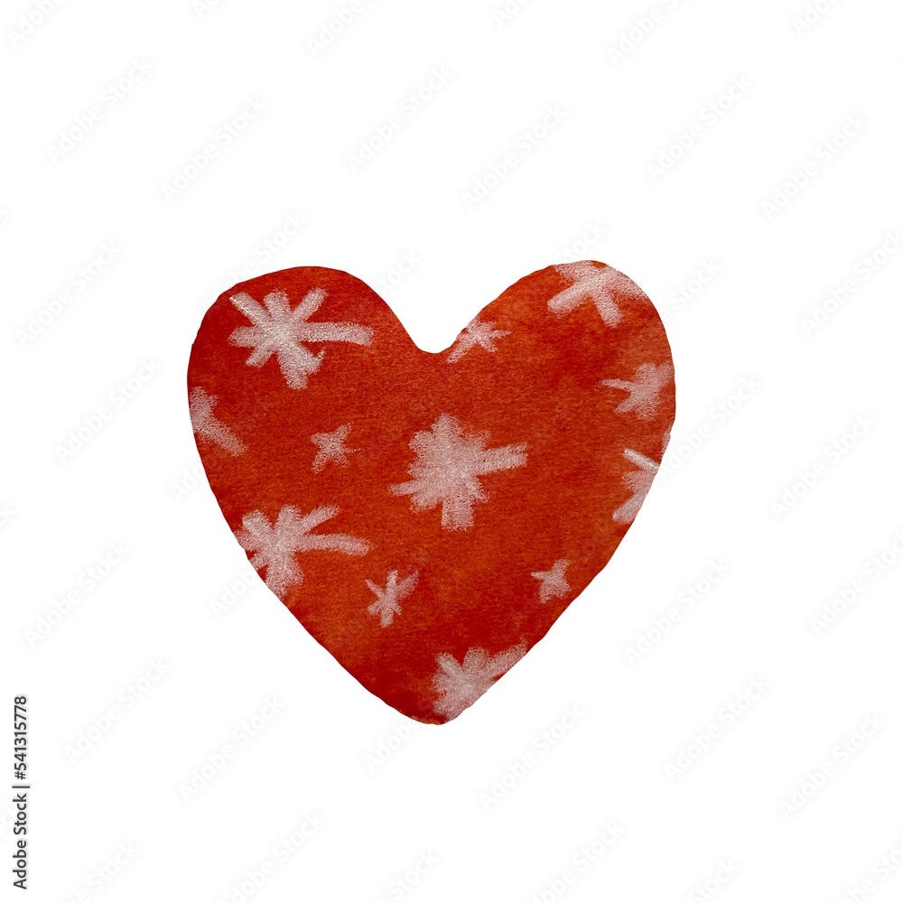 Deep red textured heart watercolor hand drawn Deep red textured heart watercolor hand drawn