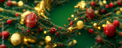 Abstract Christmas fantasy background 3d illustration.