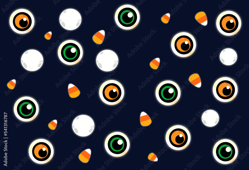 Halloween vector seamless pattern on blue background Halloween vector seamless pattern on blue background