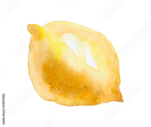 Foto Watercolor image of lemon isolated on white background