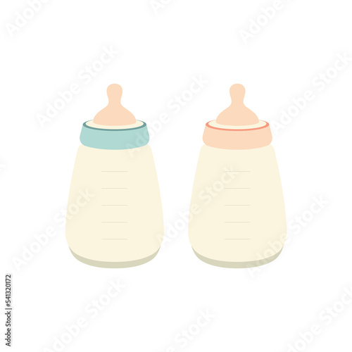 Boy and Girl Baby Bottles - Baby Design | Farmhouse | Print | EPS10
