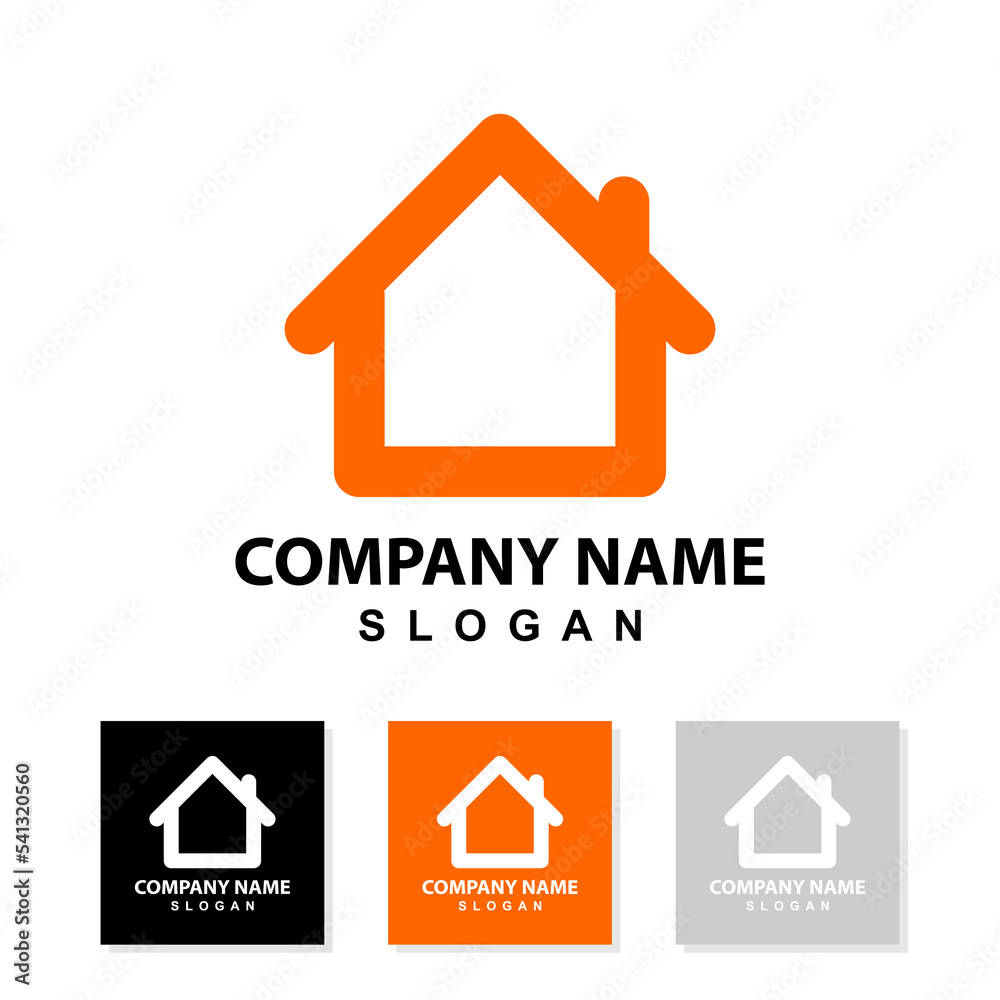 real estate logo design in the form of a house