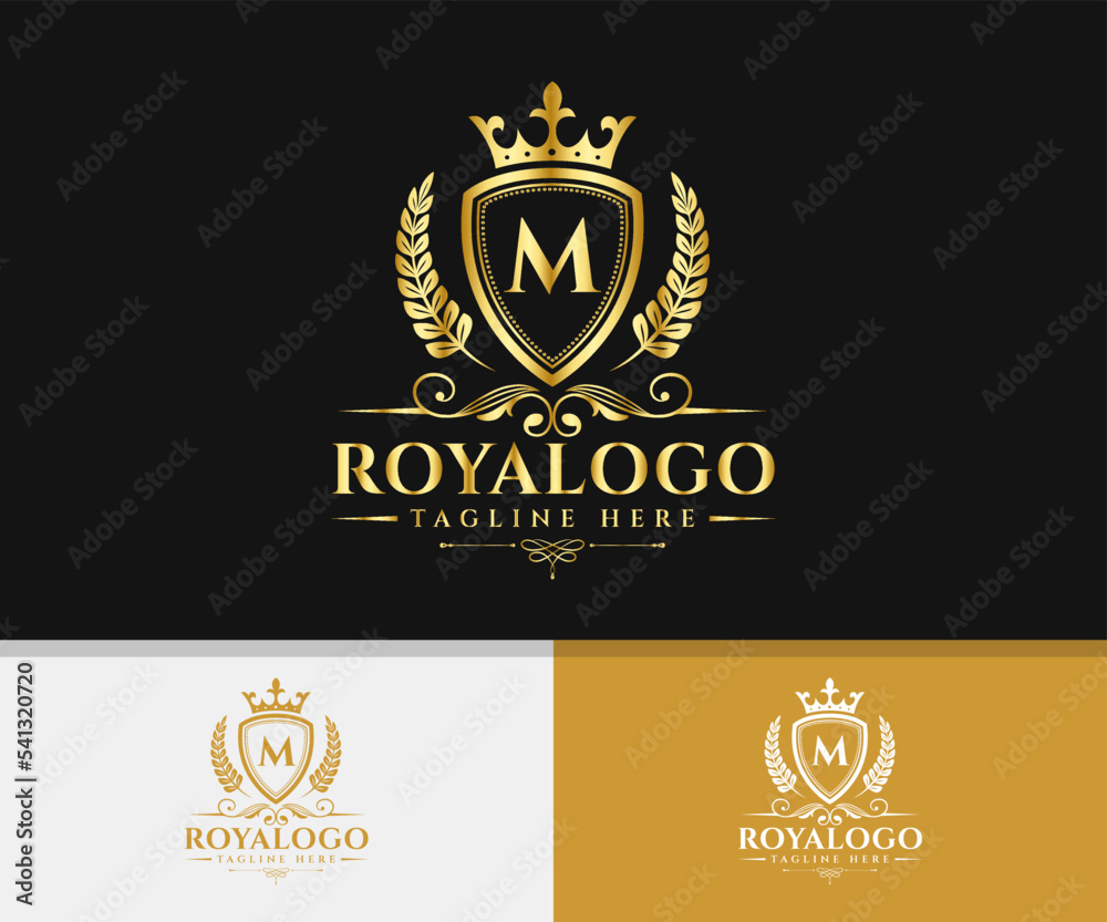 Luxury Brand Elegant Royal Logo. Royal Letter M Logo Template.