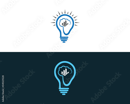 Brain bulb creative idea logo. Modern Brain Bulb design concept.