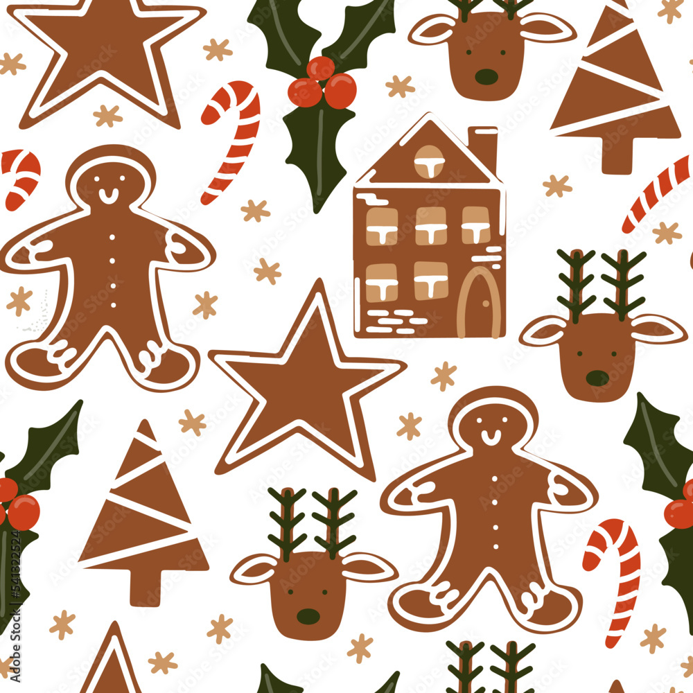 Obraz premium Seamless vector pattern. Christmas celebration.