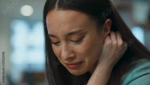 Wallpaper Mural Depressed director suffering alone at coworking. Businesswoman getting fired Torontodigital.ca