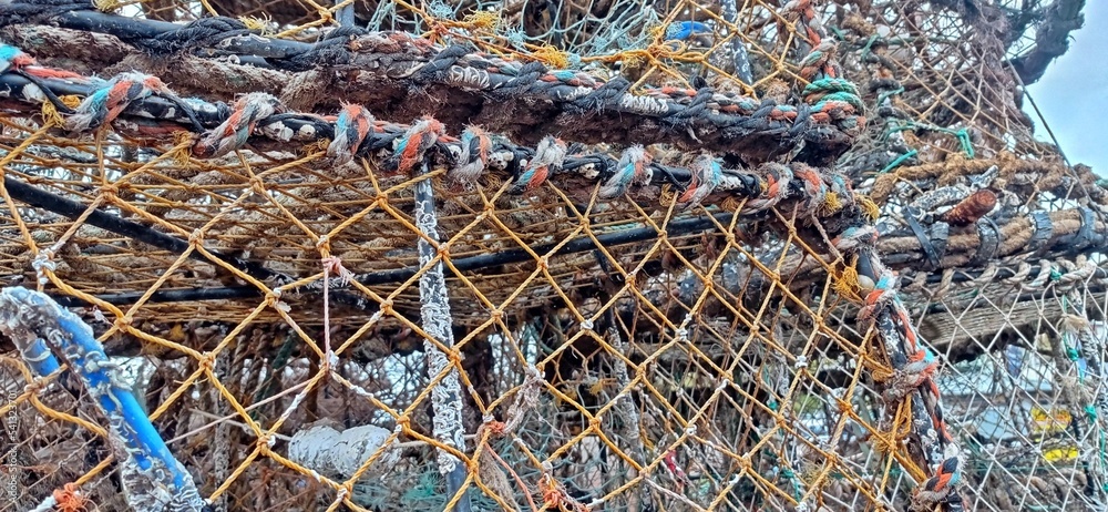 Close up of lobster cages
