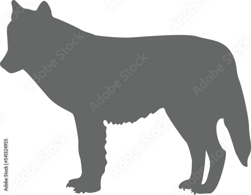 A wolf silhouette for logos and graphic design.