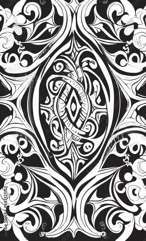 Decorative black and white gothic ornament, base for tattoo Decorative black and white gothic ornament, base for tattoo