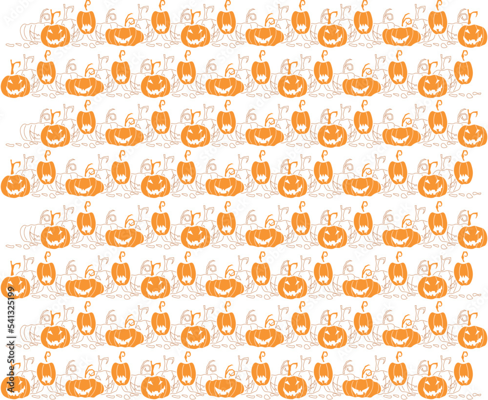 Seamless pattern background with orange halloween festive, endless pumpkins carved. bats with hallowen pumpkin Seamless pattern background with orange halloween festive, endless pumpkins carved. bats with hallowen pumpkin