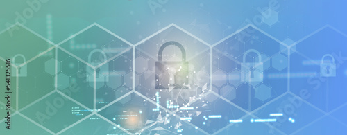 Cybersecurity and information or network protection. Future technology web services for business and internet project