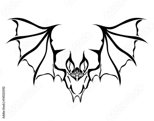 flat design of a bat on white background