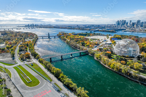 Montreal city in Canada autumn season colourful threes