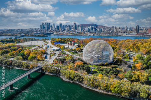 Montreal city in Canada autumn season colourful threes photo