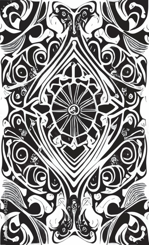 Decorative black and white gothic ornament  base for tattoo