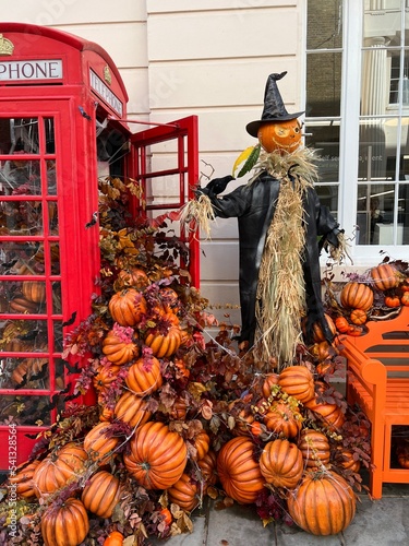 Photography Halloween decorations in London, England