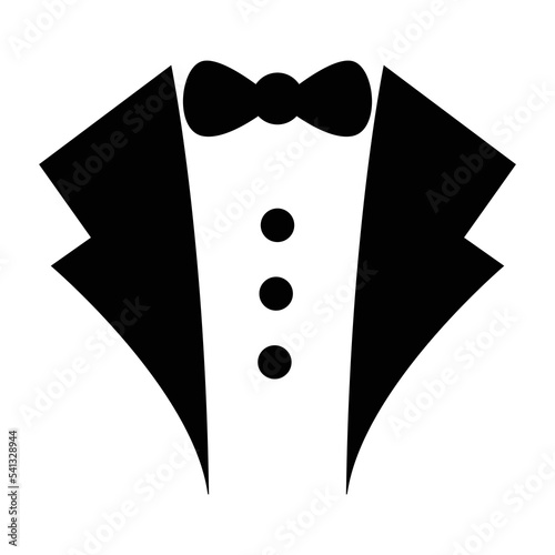 Tuxedo shirt flat design icon - vector illustration