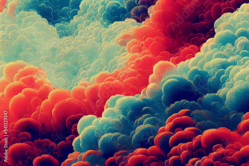 Valokuvatapetti Colorful clouds illustrative background for digital and print uses