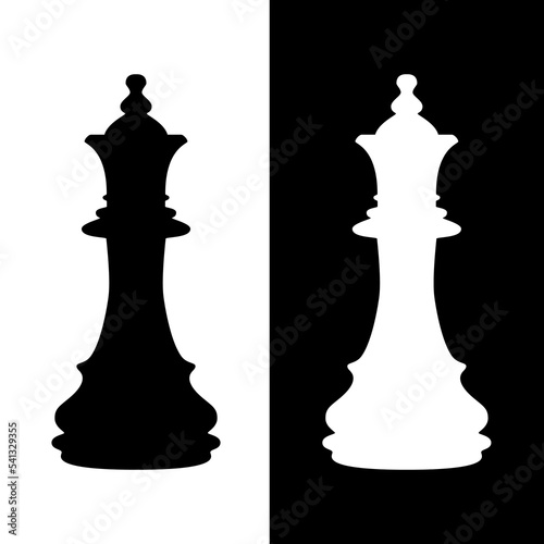 Black and White chess figure queen