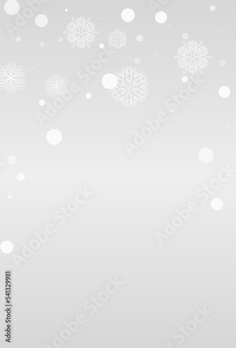 White Snowfall Vector Grey Background. New Snow
