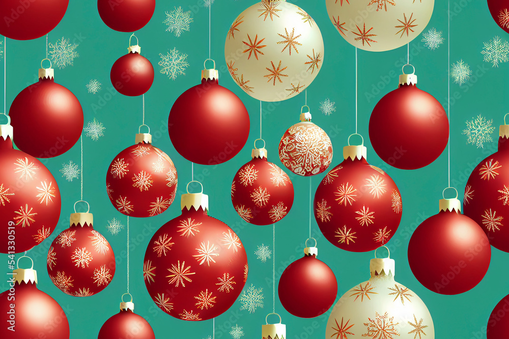 Christmas Tree decorations, gift paper wrap design, holidays background Christmas Tree decorations, gift paper wrap design, holidays background