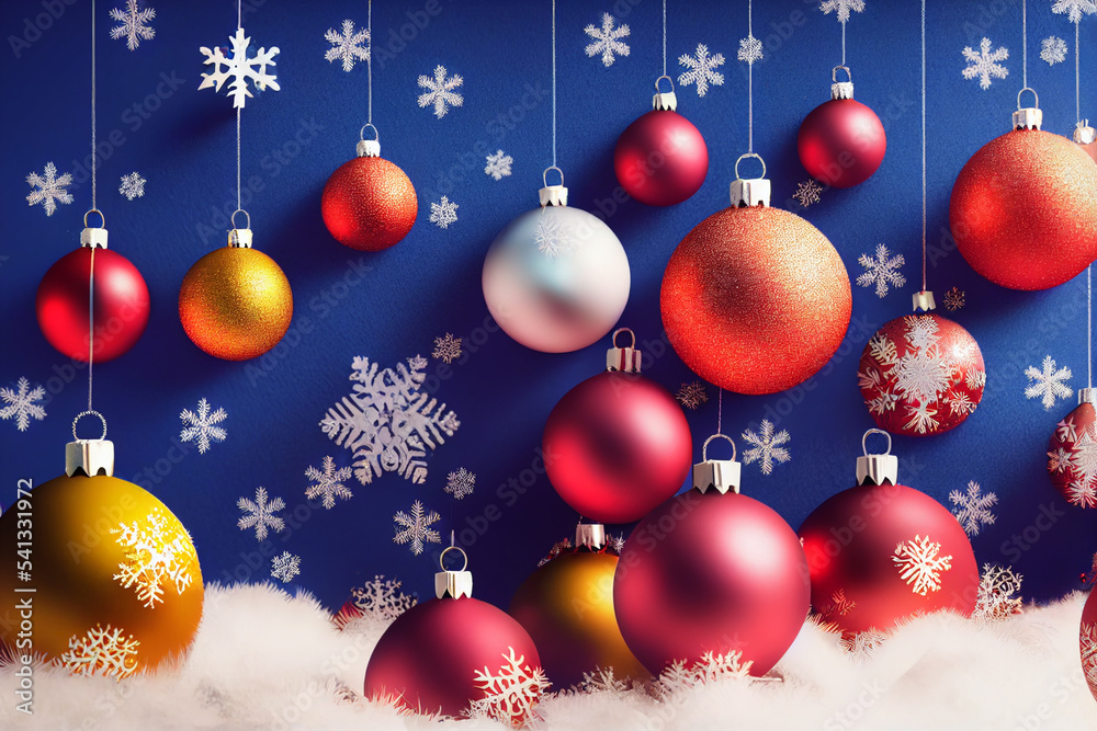 Red white yellow ball Christmas decorations New year's decorations snowflakes ball hanging lying Red white yellow ball Christmas decorations New year's decorations snowflakes ball hanging lying