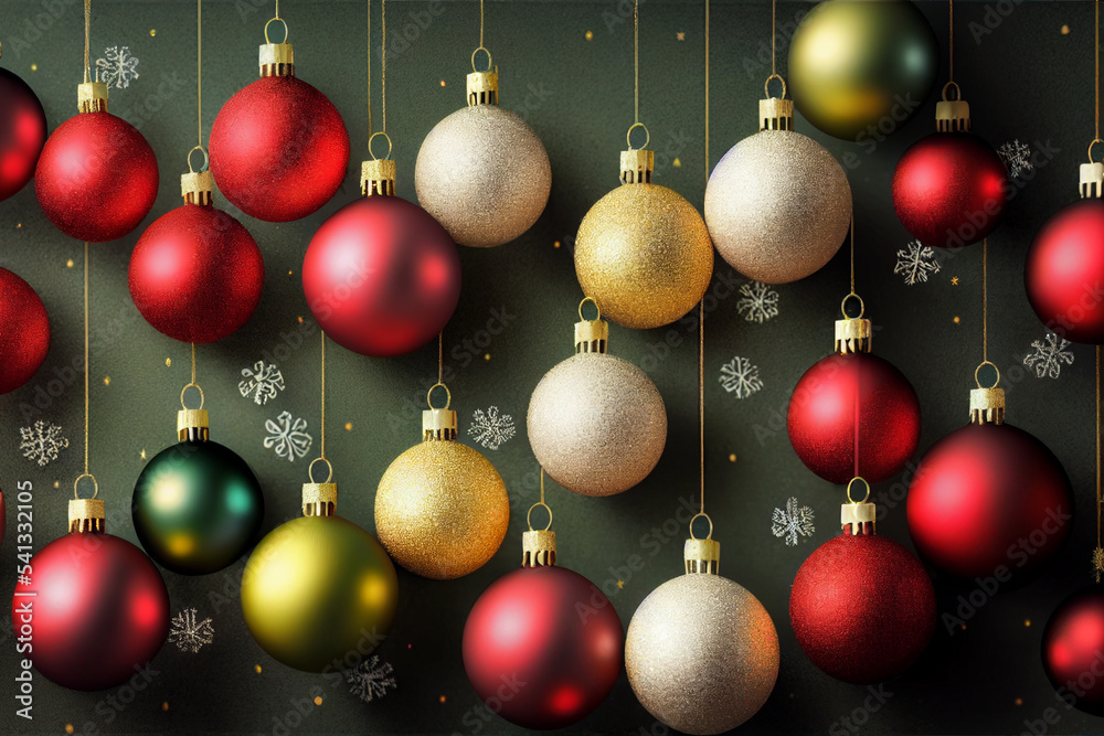 red, white, yellow ball hanging, Christmas decorations, snowflake balls red, white, yellow ball hanging, Christmas decorations, snowflake balls
