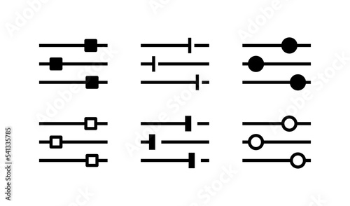 Sound volume level icon. Sound controller symbol. Adjustment settings slider icon. Vector sign.