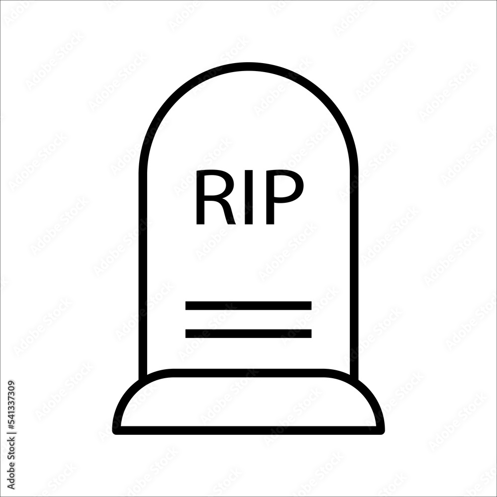 Tombstone icon, Tombstone linear style sign for mobile concept and web design, Halloween tombstone outline vector icon, Symbol, logo illustration, Vector graphics, on white background. Tombstone icon, Tombstone linear style sign for mobile concept and web design, Halloween tombstone outline vector icon, Symbol, logo illustration, Vector graphics, on white background.