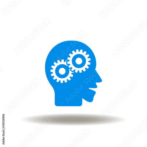 Wallpaper Mural Vector illustration of head with gears mechanism in brain. Icon of soft and hard skills. Symbol of mind, thinking. Torontodigital.ca