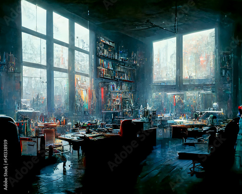 Messy surreal interior