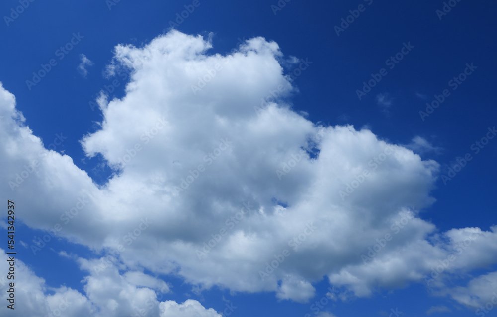 Fototapeta premium Picturesque view of blue sky with fluffy white clouds