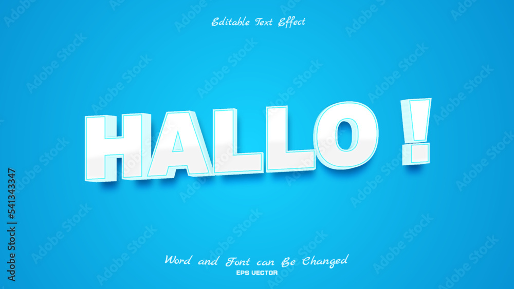 Hello bold text effect editable modern lettering typography font style