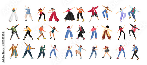 Set of people dancing Hobby Vector