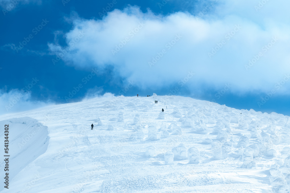 山形蔵王白銀世界の地蔵岳と樹氷