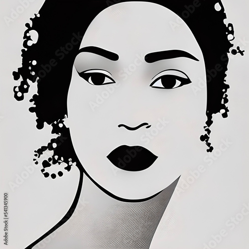 Woman Illustration Silhouette Abstract Drawing Women of Color Series