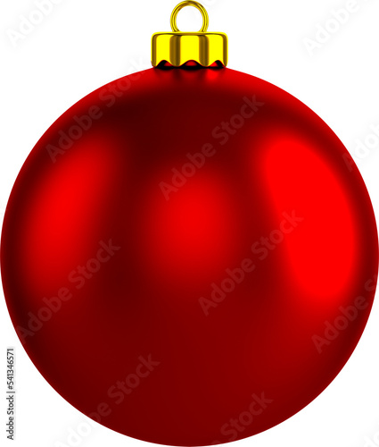Red Christmas Ball Isolated
