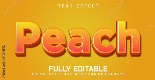 Peach text effect editable style concept