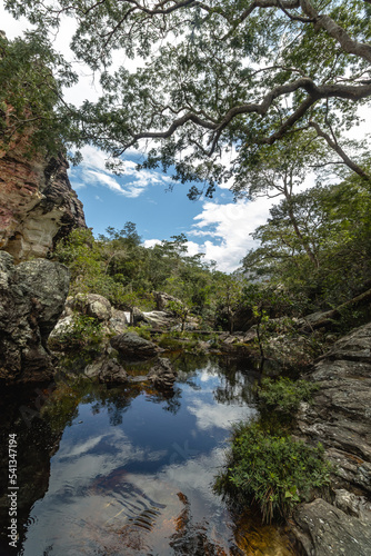natural landscape in the city of Sao Goncalo do Rio das Pedras, State of Minas Gerais, Brazil