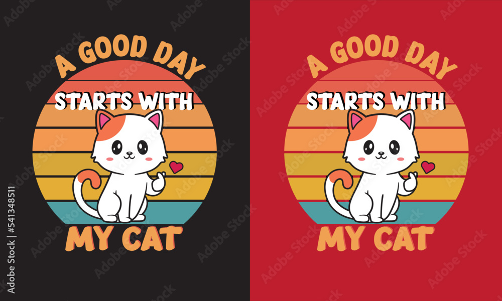 Fototapeta premium Cat lover T shirt for all