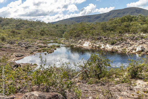 natural landscape in the city of Sao Goncalo do Rio das Pedras, State of Minas Gerais, Brazil