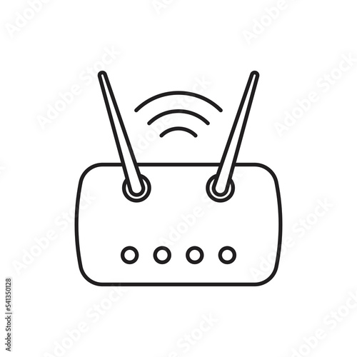 Wifi modem icon design. Internet service wireless router / modem with wifi signal. isolated on white background. vector illustration