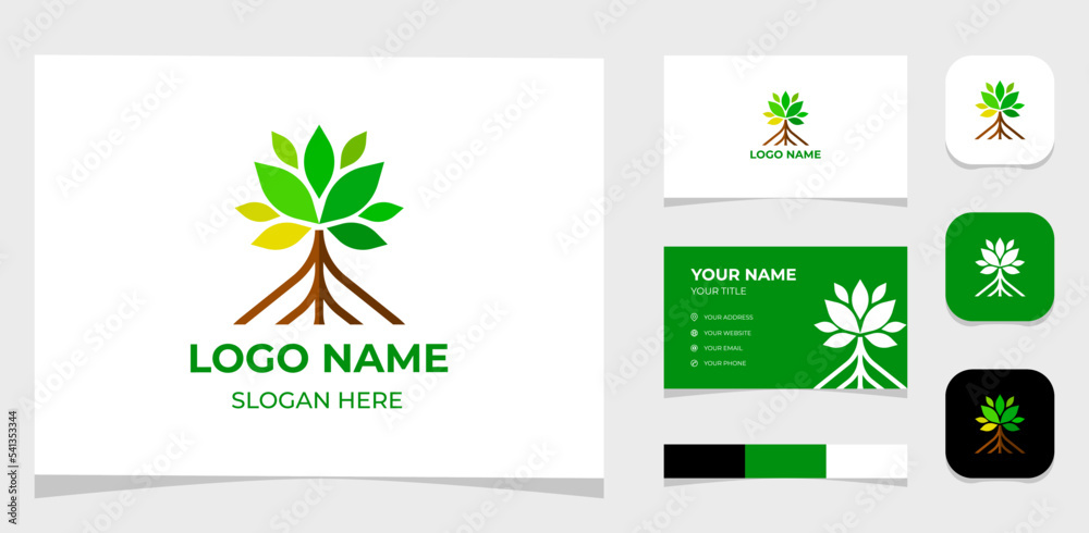 Template Logo Creative Mangrove tree and root mangrove minimalist shape concept. Creative Template with color pallet, visual branding, business card and icon. Template Logo Creative Mangrove tree and root mangrove minimalist shape concept. Creative Template with color pallet, visual branding, business card and icon.