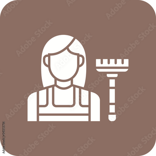 Maid Multicolor Round Corner Glyph Inverted Icon