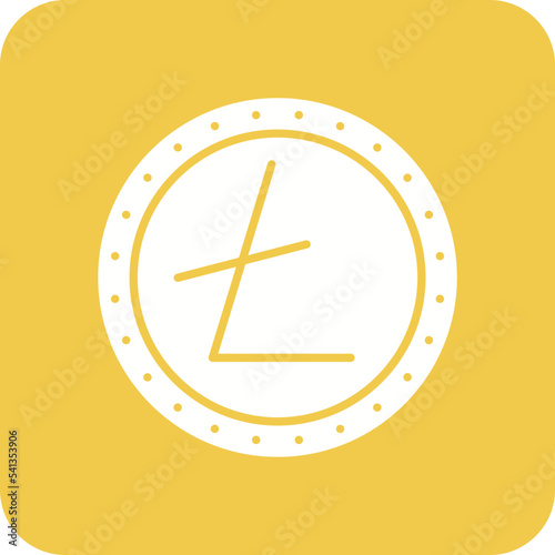 Litecoin Multicolor Round Corner Glyph Inverted Icon